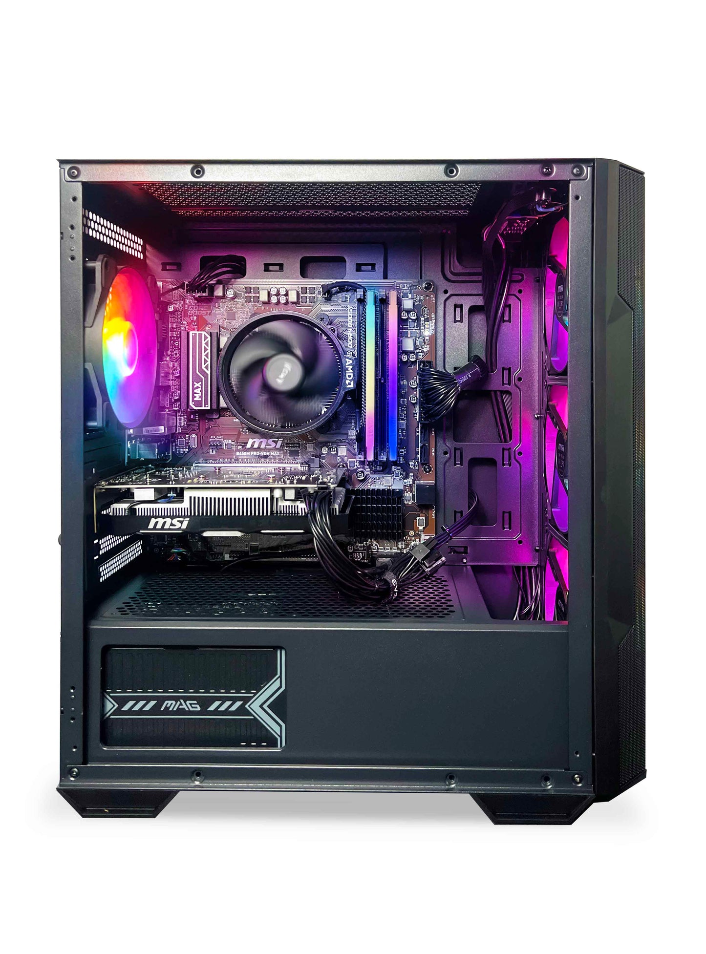 NSX GAMING Desktop PC Ryzen 5 5600,16 GB RAM,SSD 512 gb, GeForce RTX 3060,USB-C, Hdmi, Mouse and Keyboard Gamer, Win 11, Built in USA 12 Month Warranty on prebuilt Gaming pc