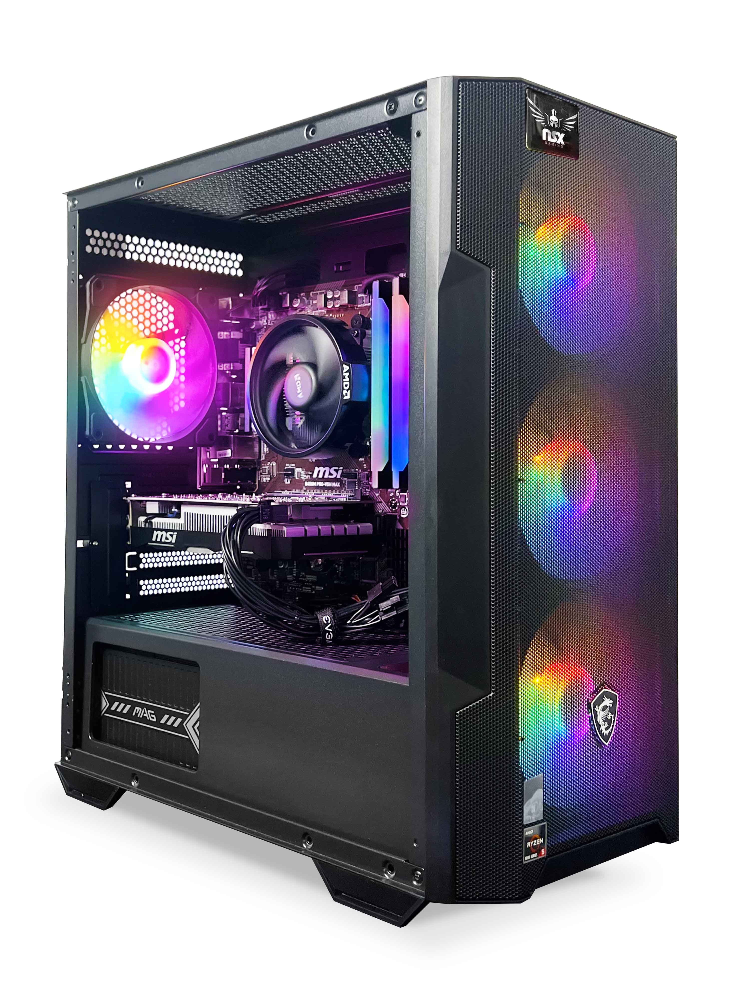 NSX Gaming PC | AMD Ryzen 5 5500 | RTX 3050 Ventus 2X | RAM 16GB | SSD 480GB | Windows 11 Home | Peripherals included
